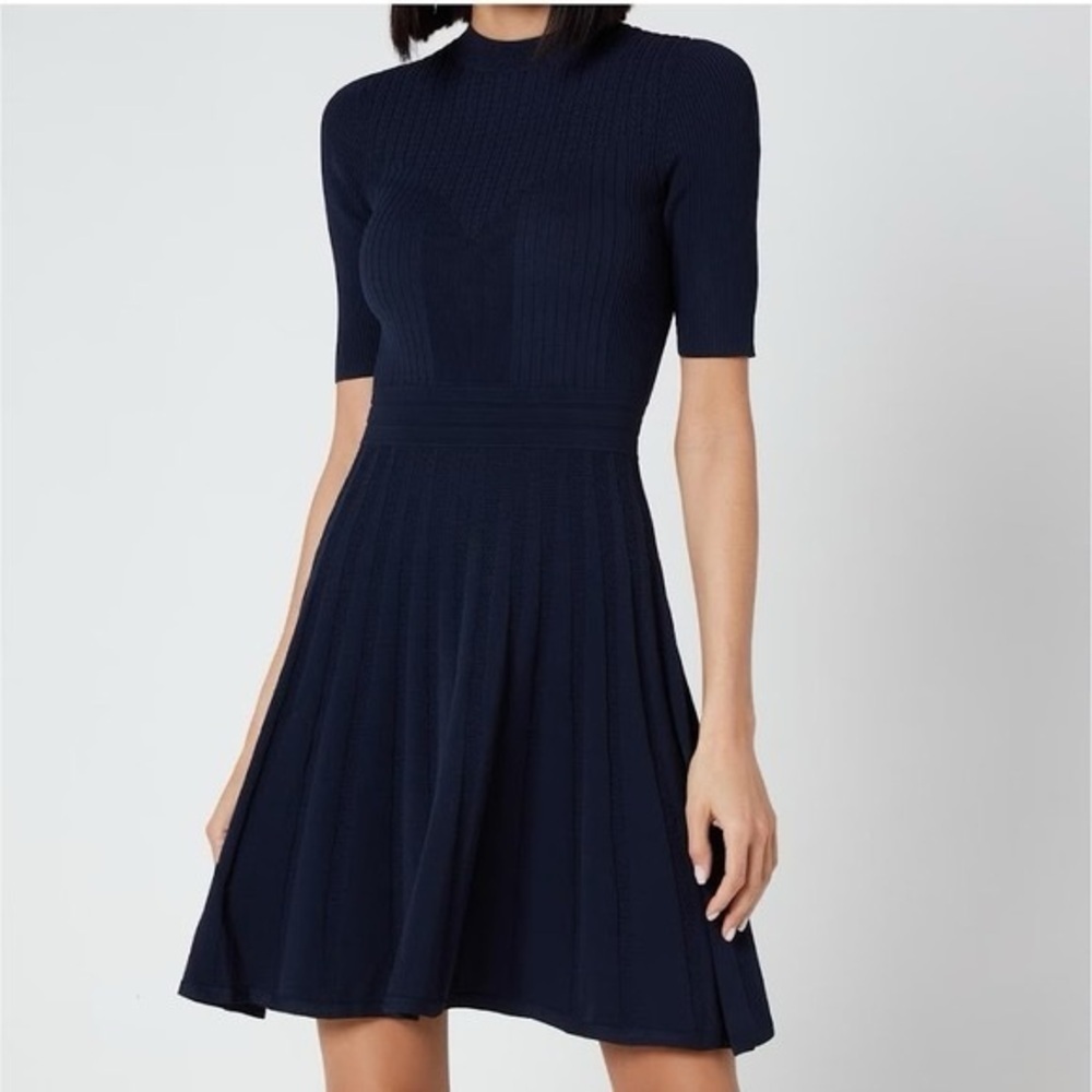 NWOT Ted Baker Navy Blue Knit Dress size 0 - Picture 3 of 12